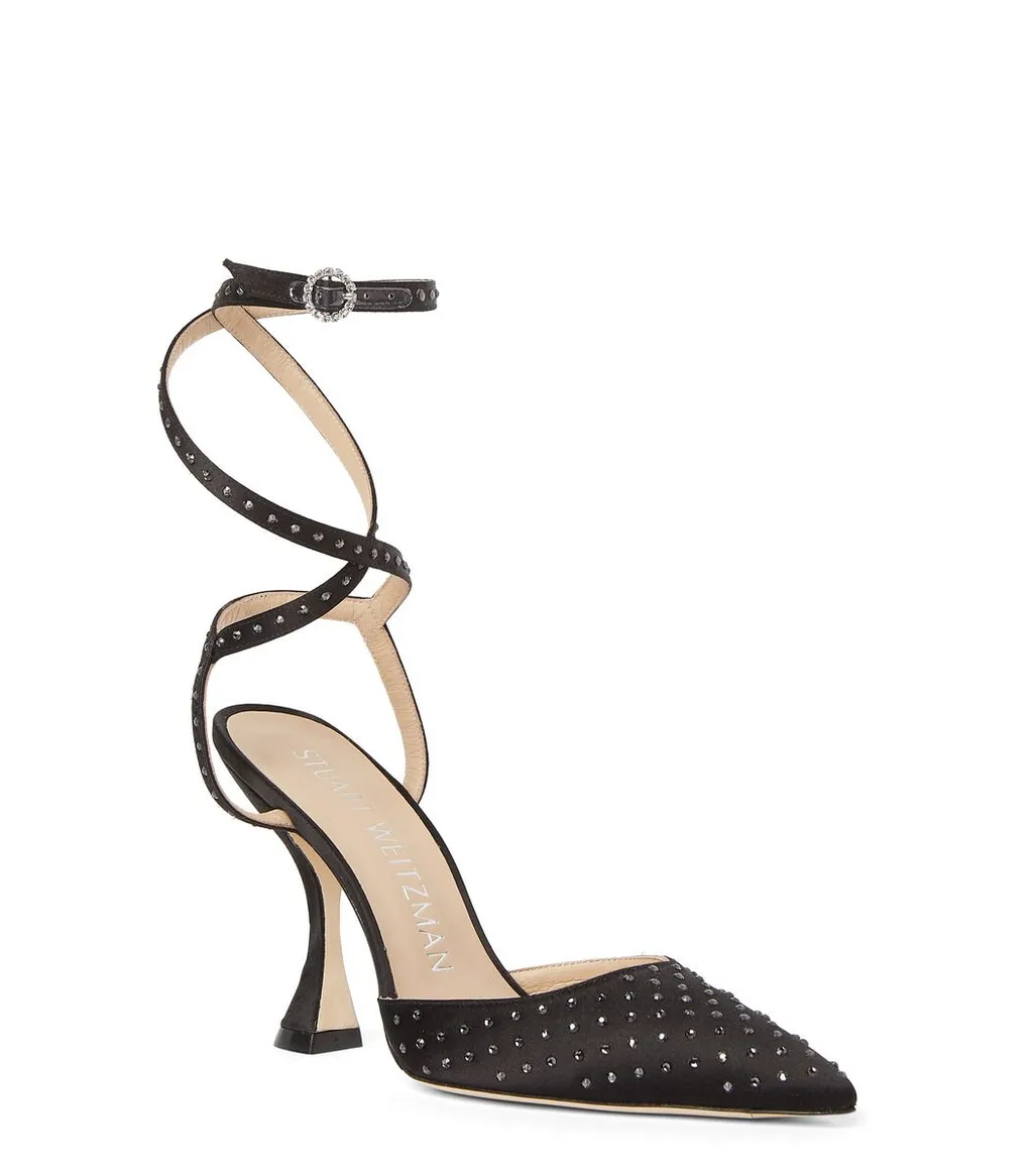 Pointed Toe Ankle Strap Pumps