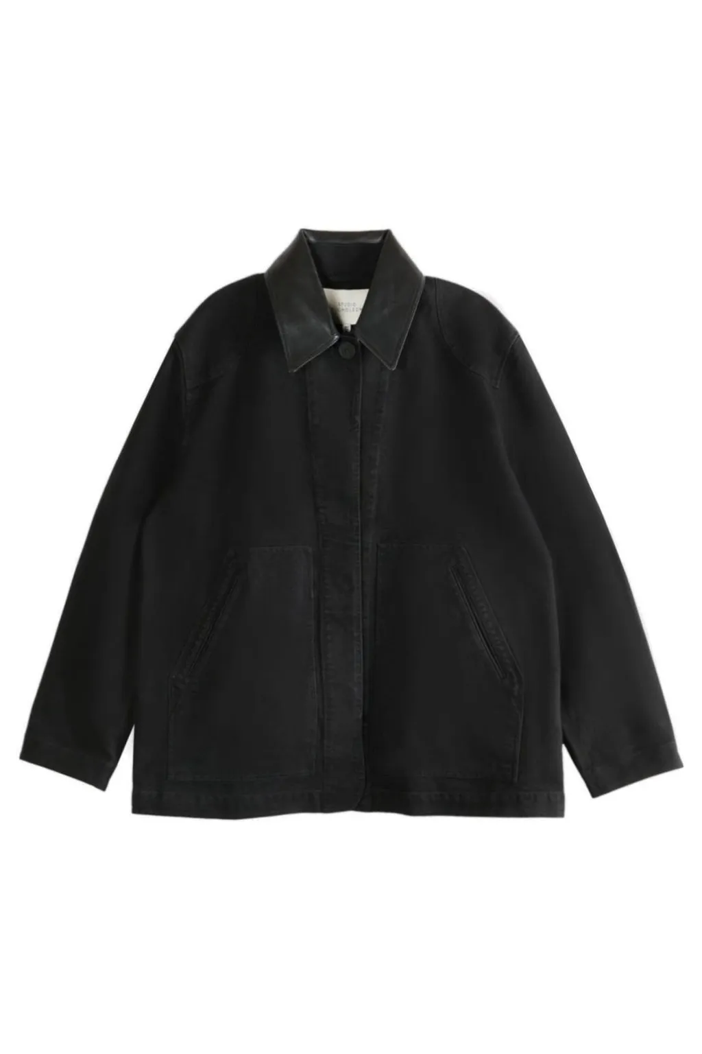Oversized Jacket With Leather Collar