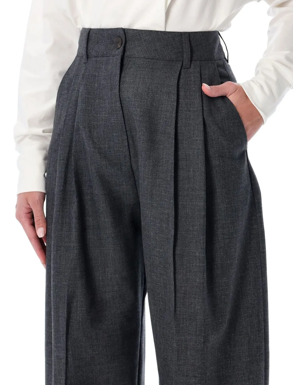 Pleated Wide-Leg Trousers