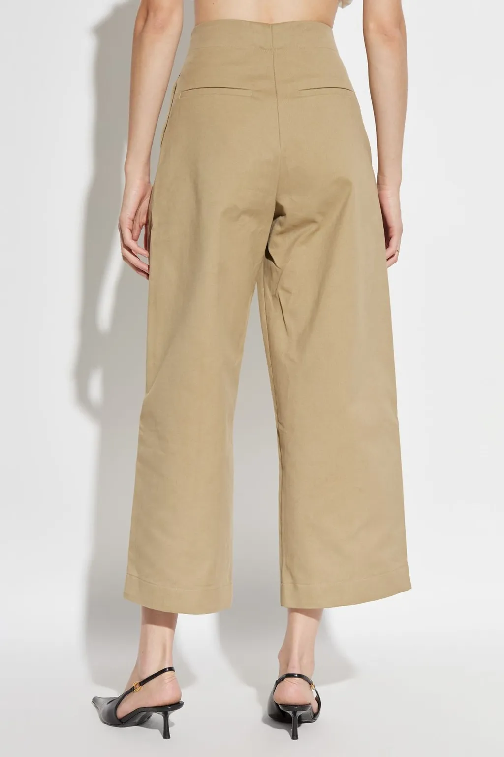 High-Waisted Wide-Leg Cropped Trousers