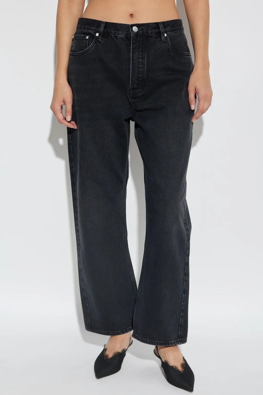 High-Waisted Straight Leg Jeans