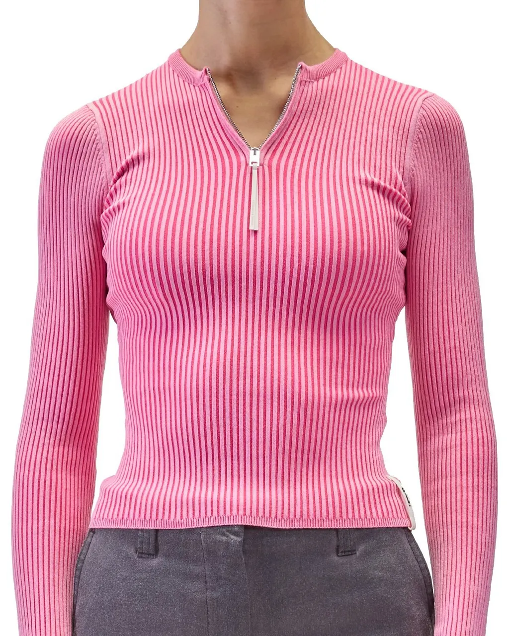 Ribbed Zip-Up Sweater