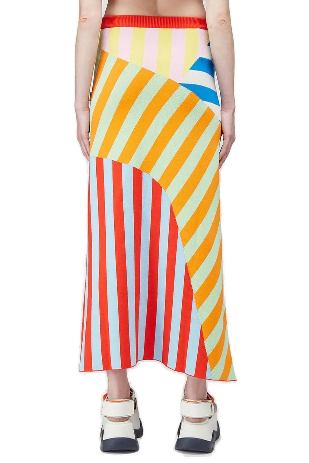 Paneled Knit Maxi Skirt