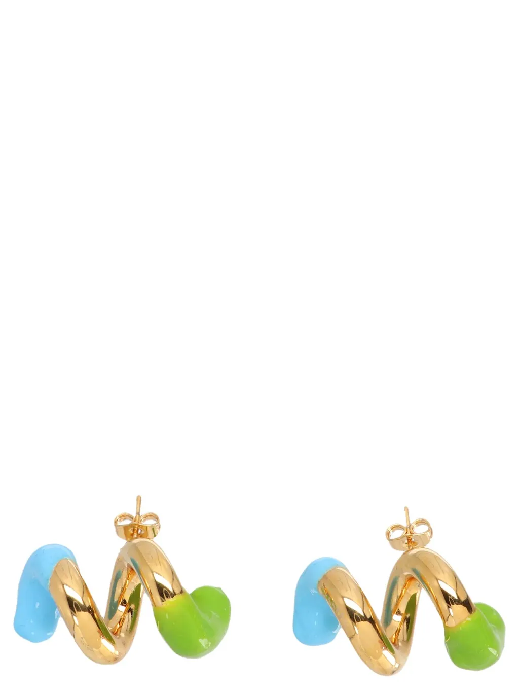 Spiral Hoop Earrings With Enamel