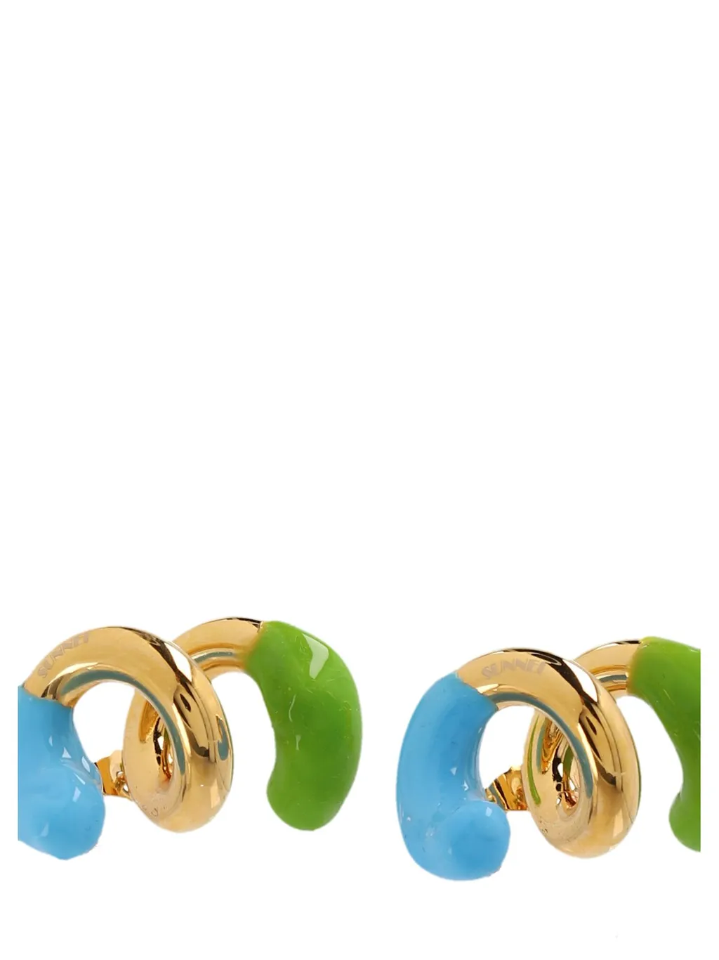Spiral Hoop Earrings With Enamel