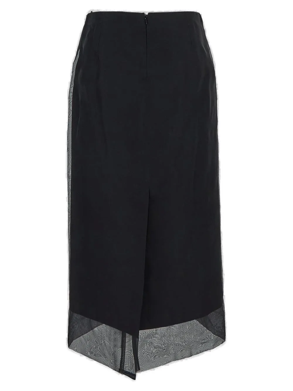 Midi Skirt With Sheer Overlay