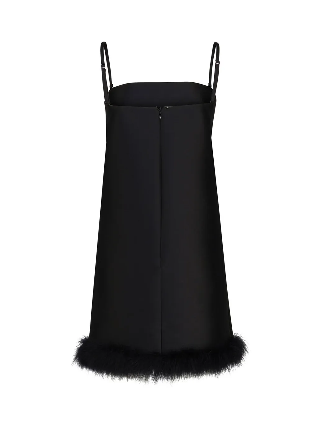 Mini Dress With Feather Trim