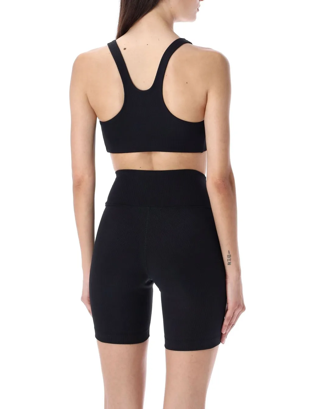 Ribbed Sports Bra And Bike Shorts Set