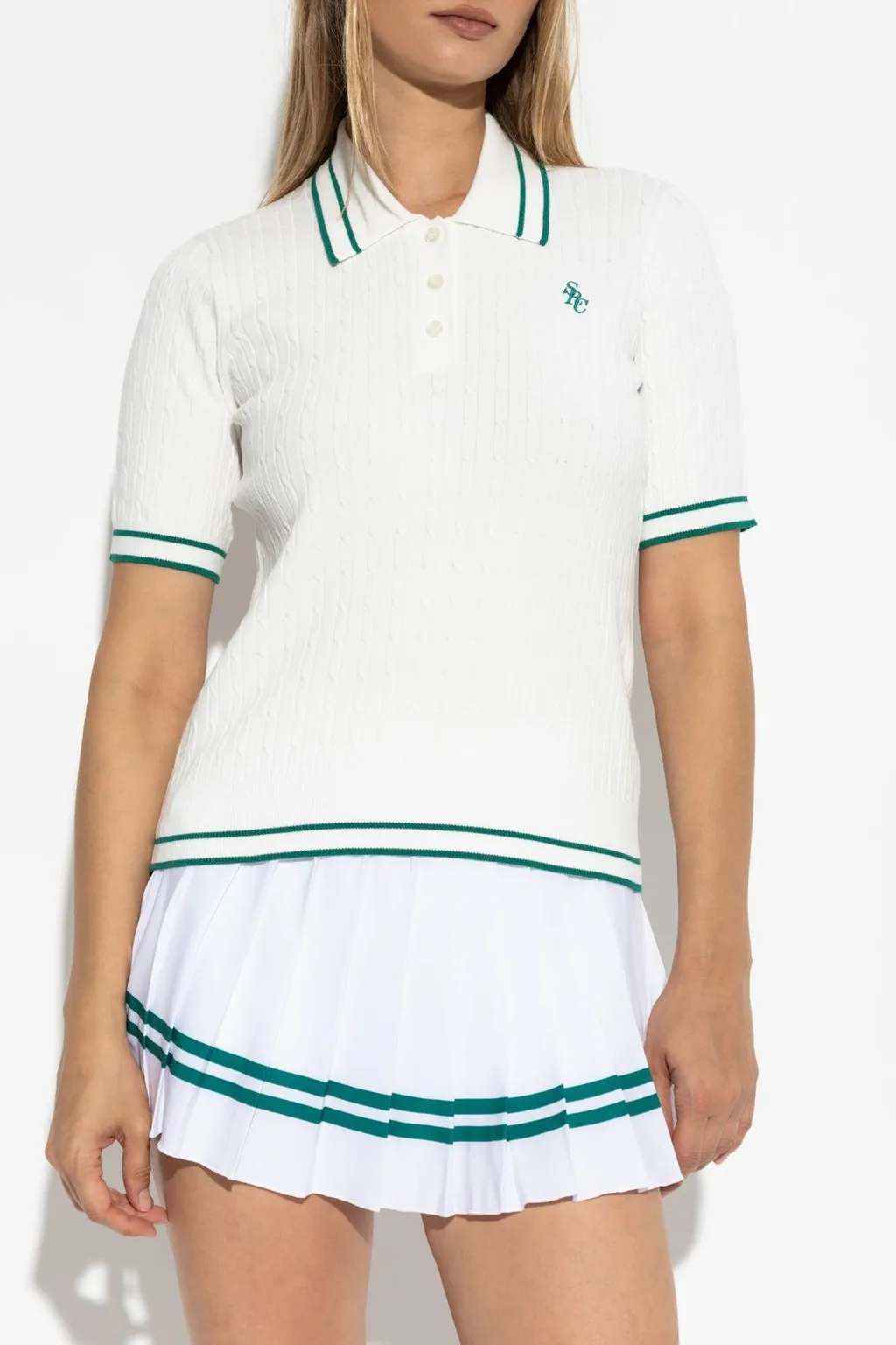 Cable Knit Polo Shirt