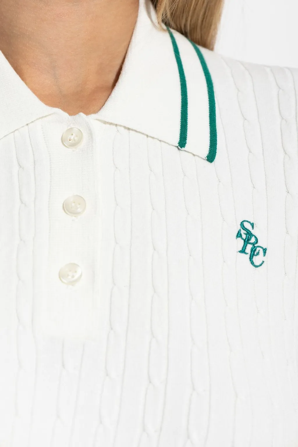 Cable Knit Polo Shirt
