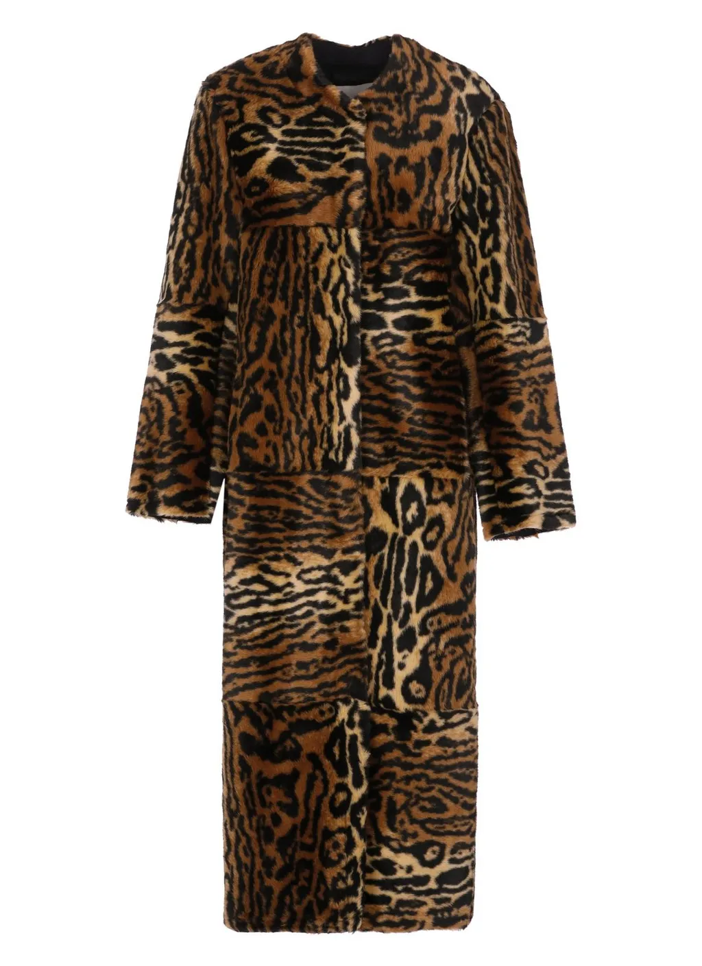 Patchwork Faux Fur Coat