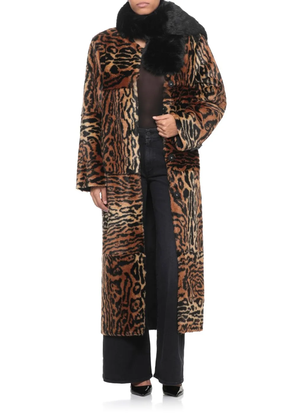 Patchwork Faux Fur Coat
