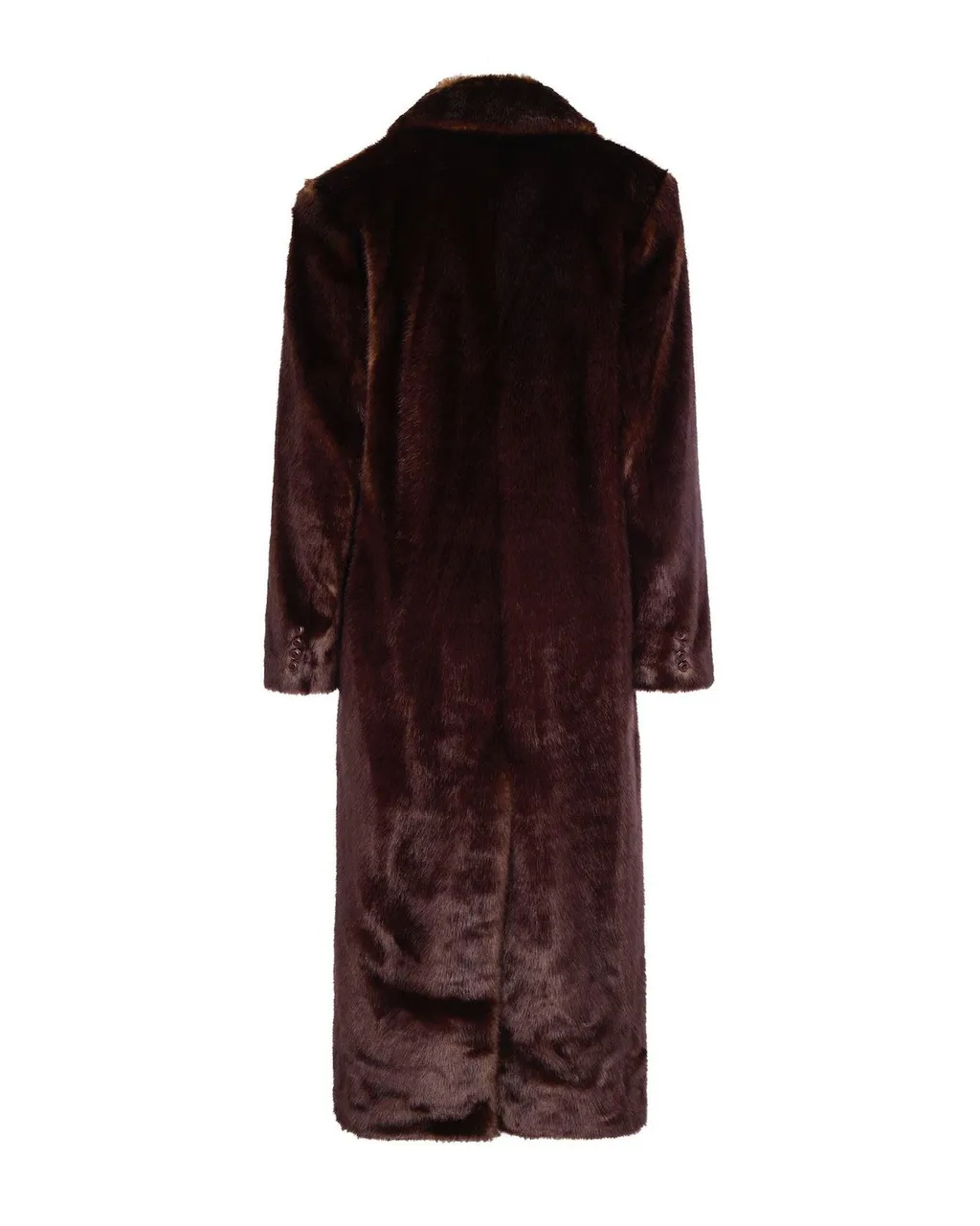 Double-Breasted Faux Fur Coat