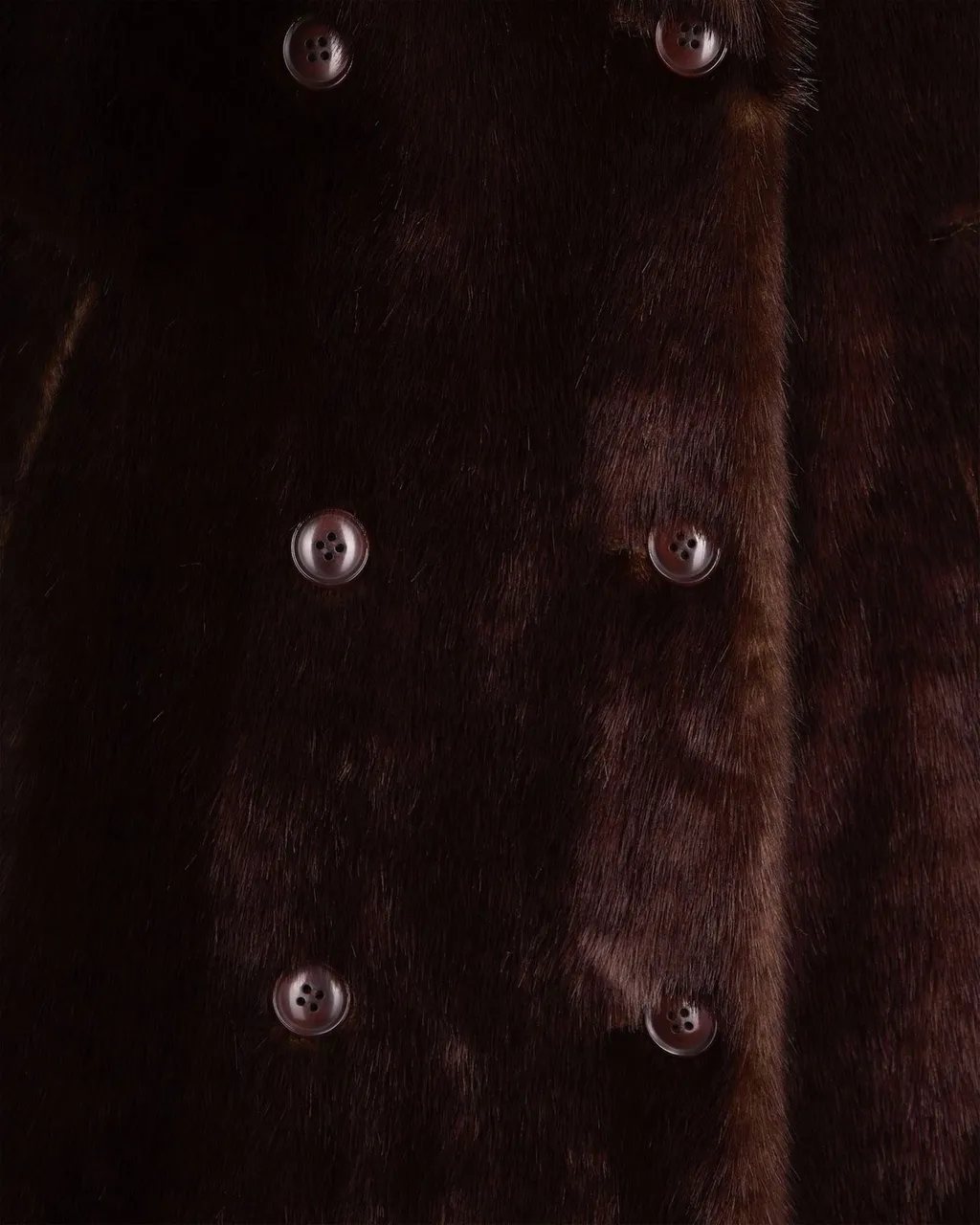 Double-Breasted Faux Fur Coat