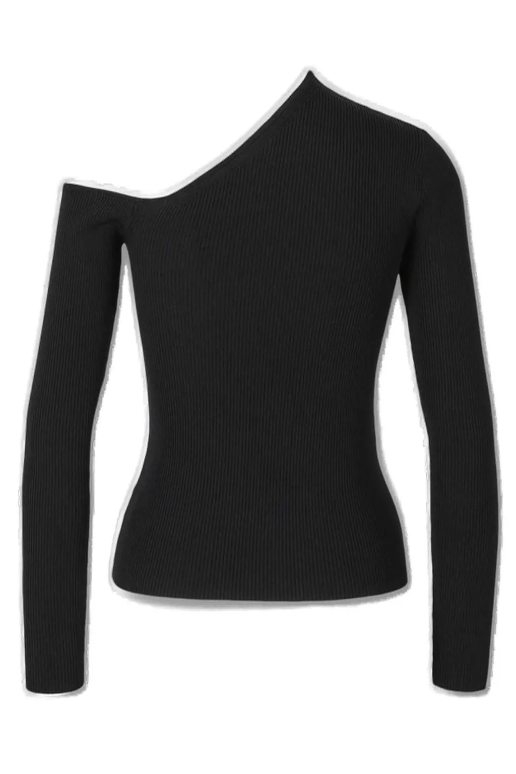 One-Shoulder Ribbed Knit Top