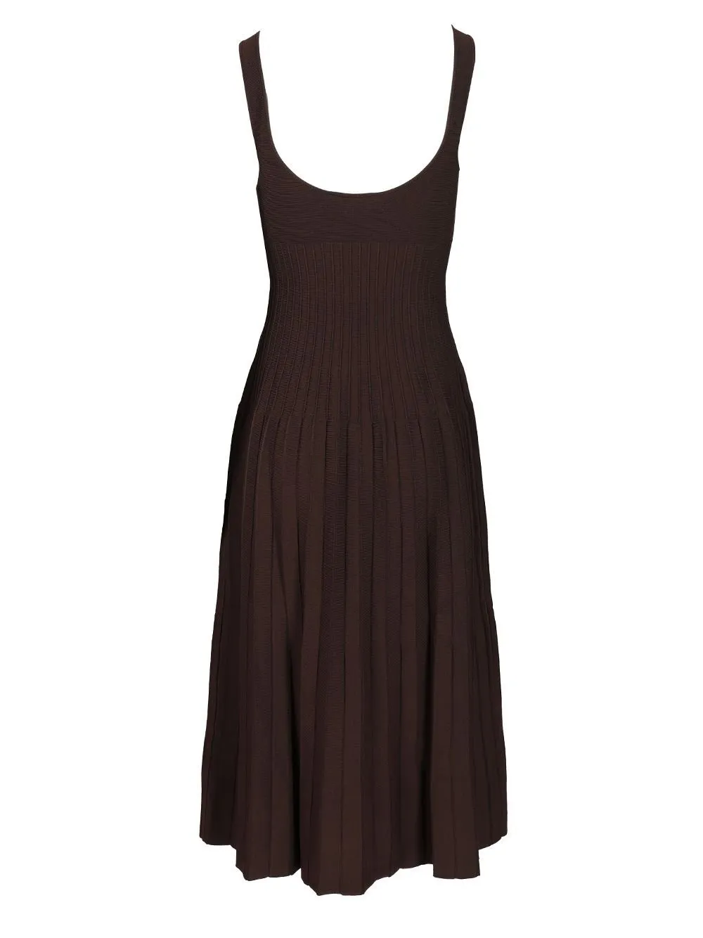 Pleated Knit Midi Dress