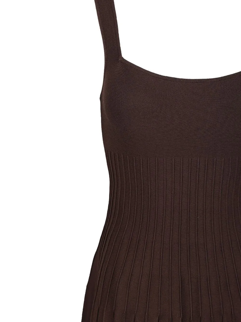 Pleated Knit Midi Dress