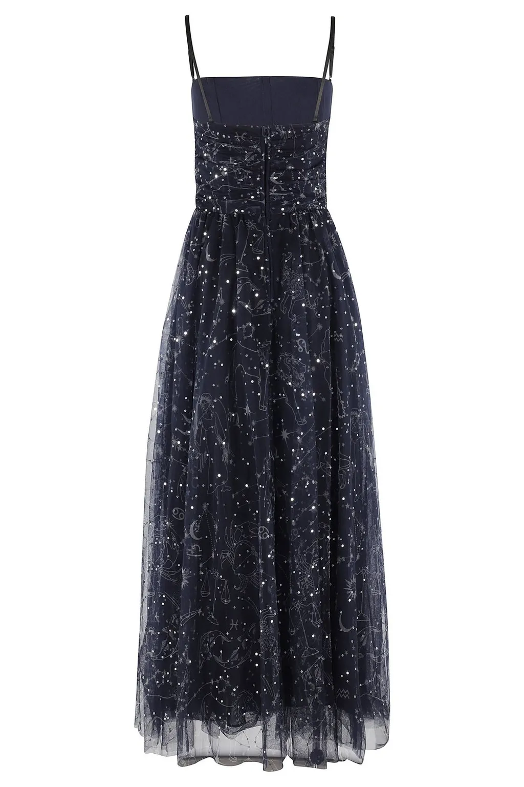 Tulle Maxi Dress With Celestial Print