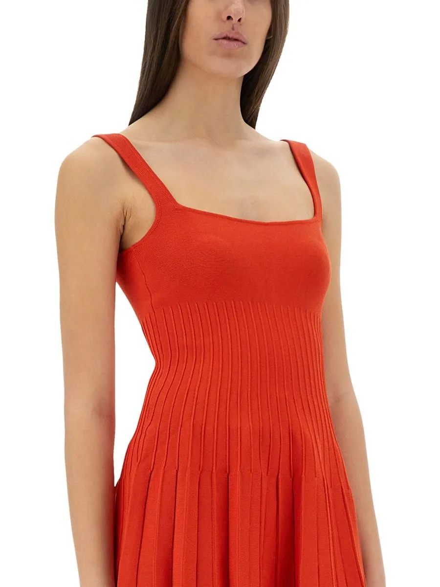 Pleated Knit Dress