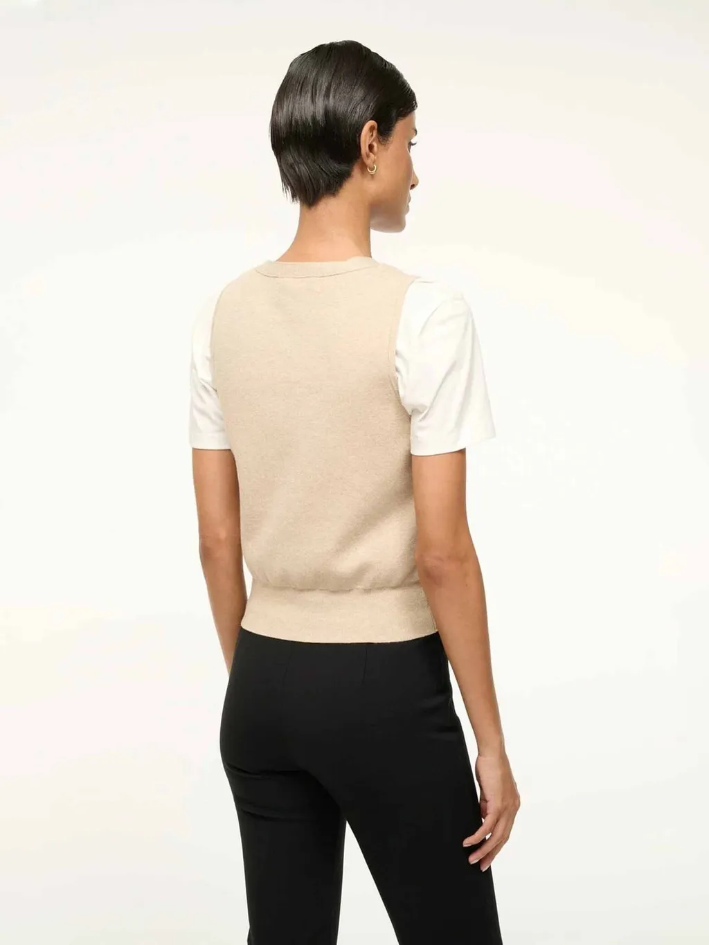 V-Neck Buttoned Knit Vest
