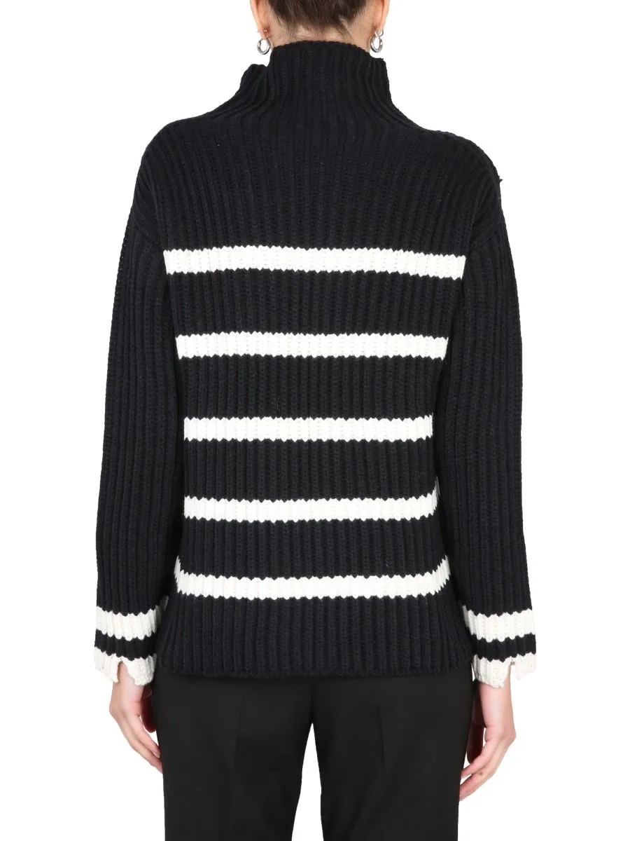 Striped Turtleneck Sweater