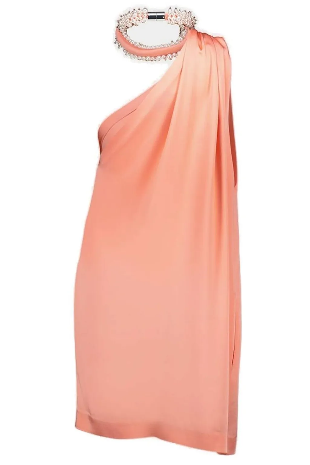 One-Shoulder Draped Mini Dress