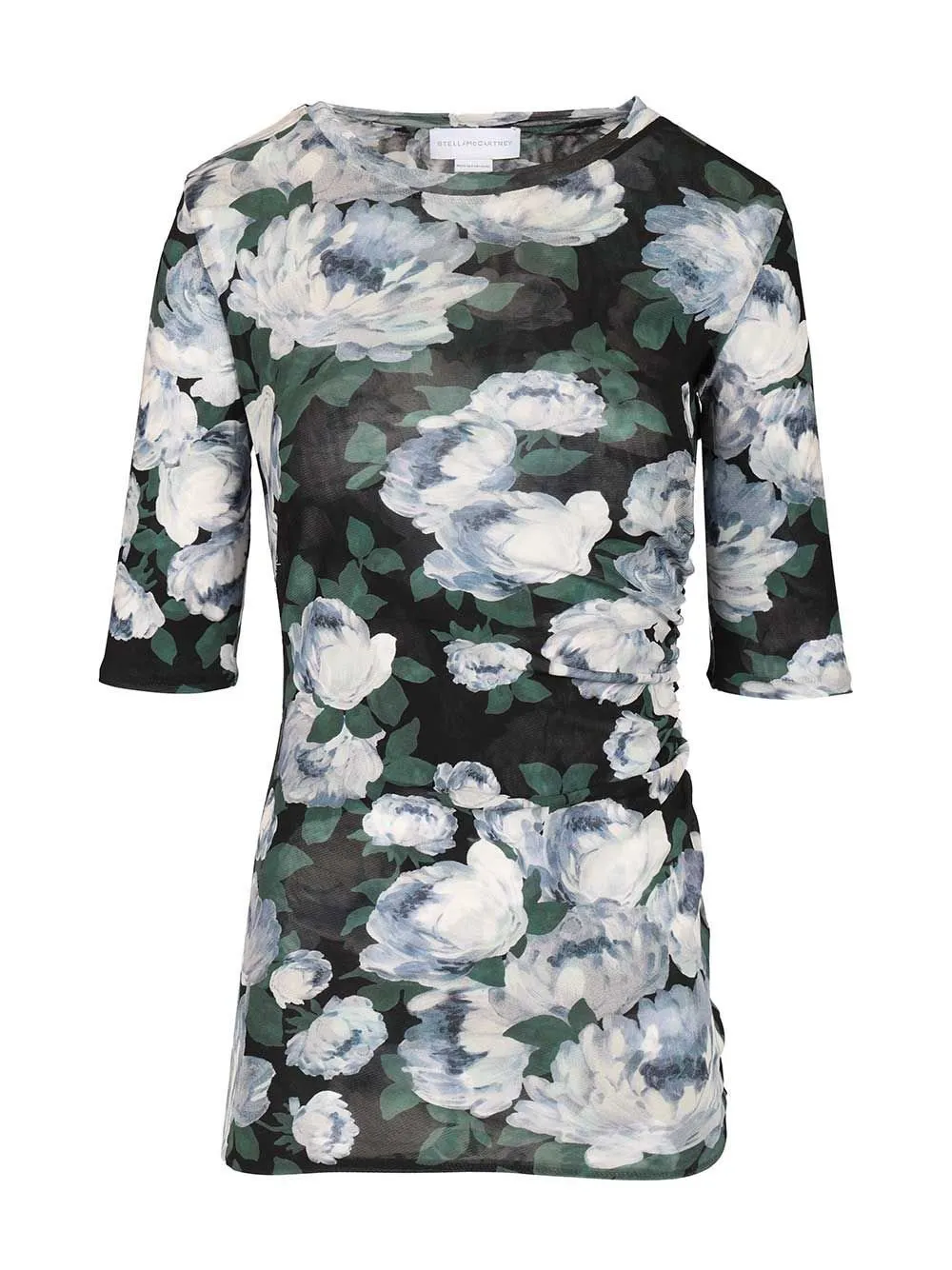Floral Print Mesh Top