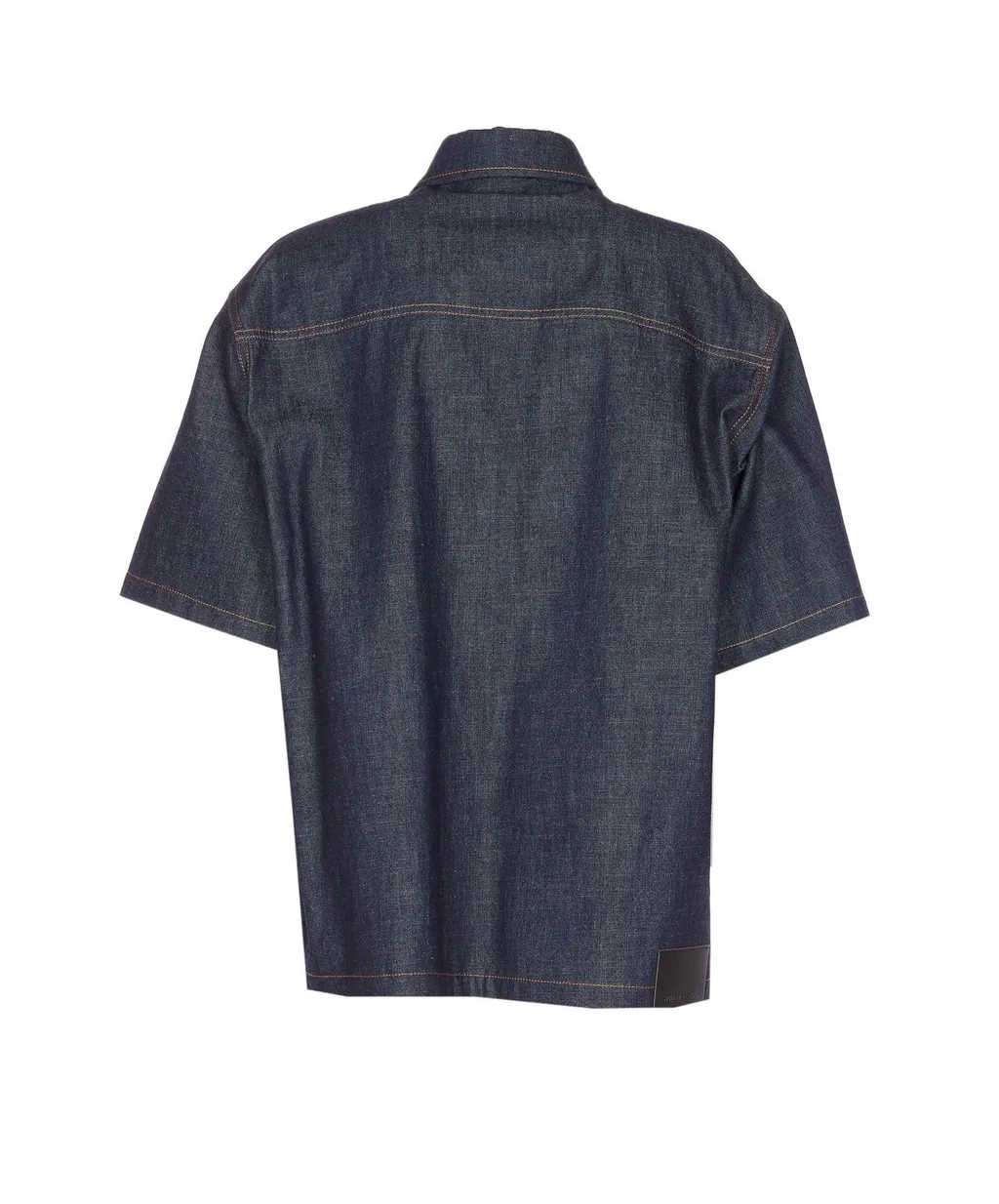 Denim And Lace Trimmed Shirt