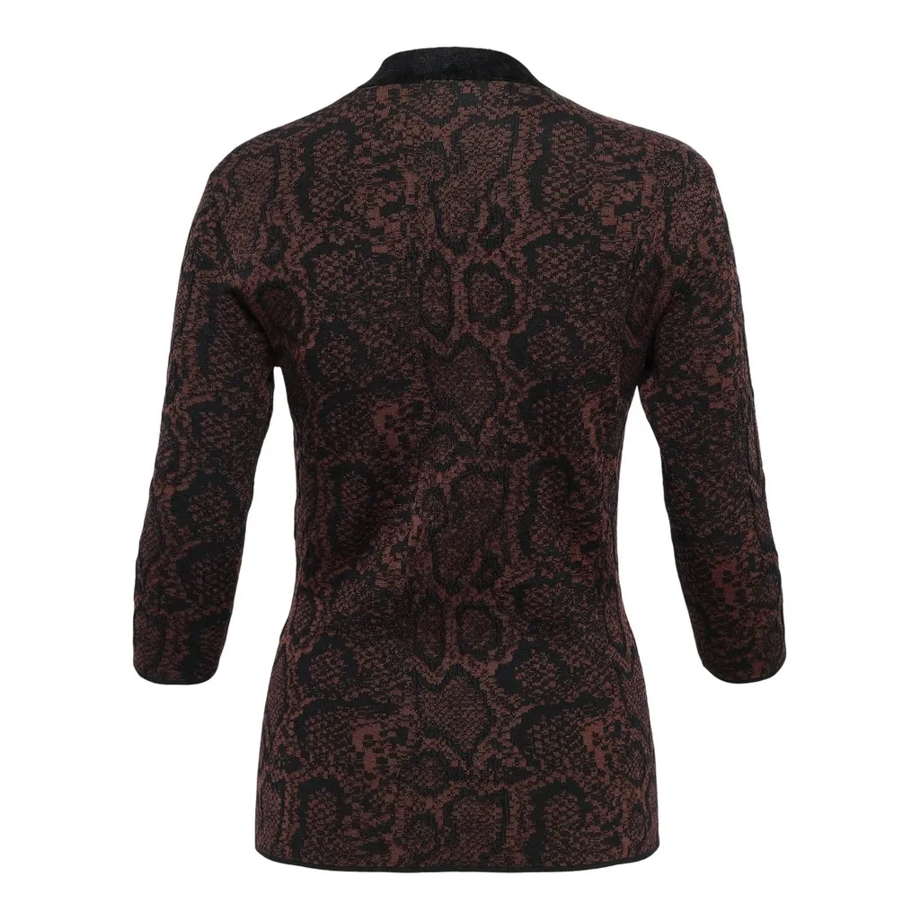 Mock Neck Snake Print Sweater
