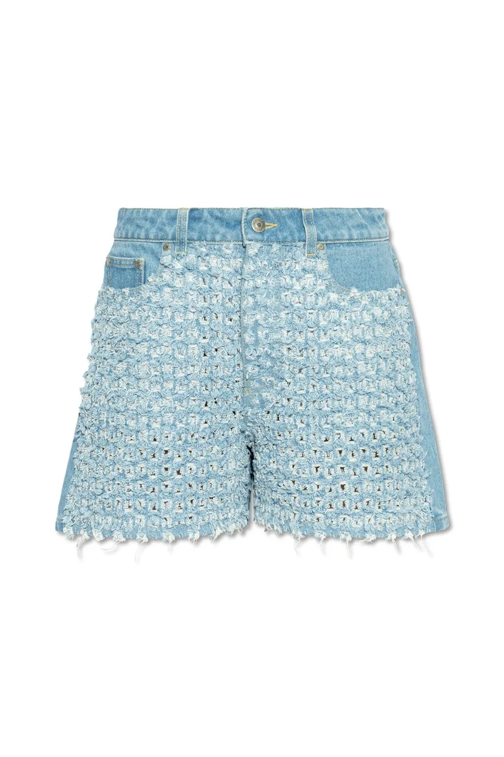 Denim Shorts With Crochet Detail