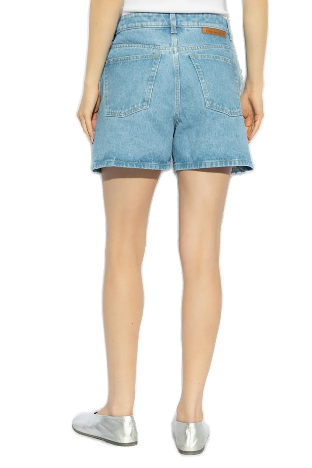 Denim Shorts With Crochet Detail