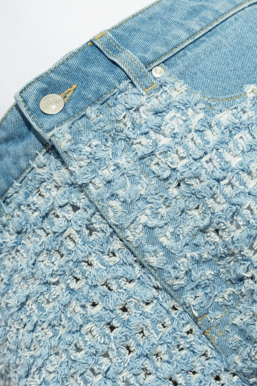 Denim Shorts With Crochet Detail