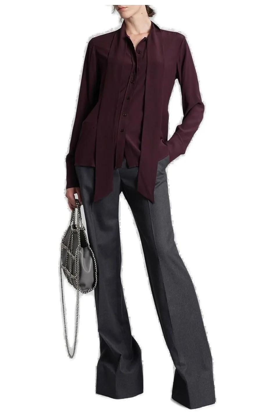 Silk Blouse With Tie Neck