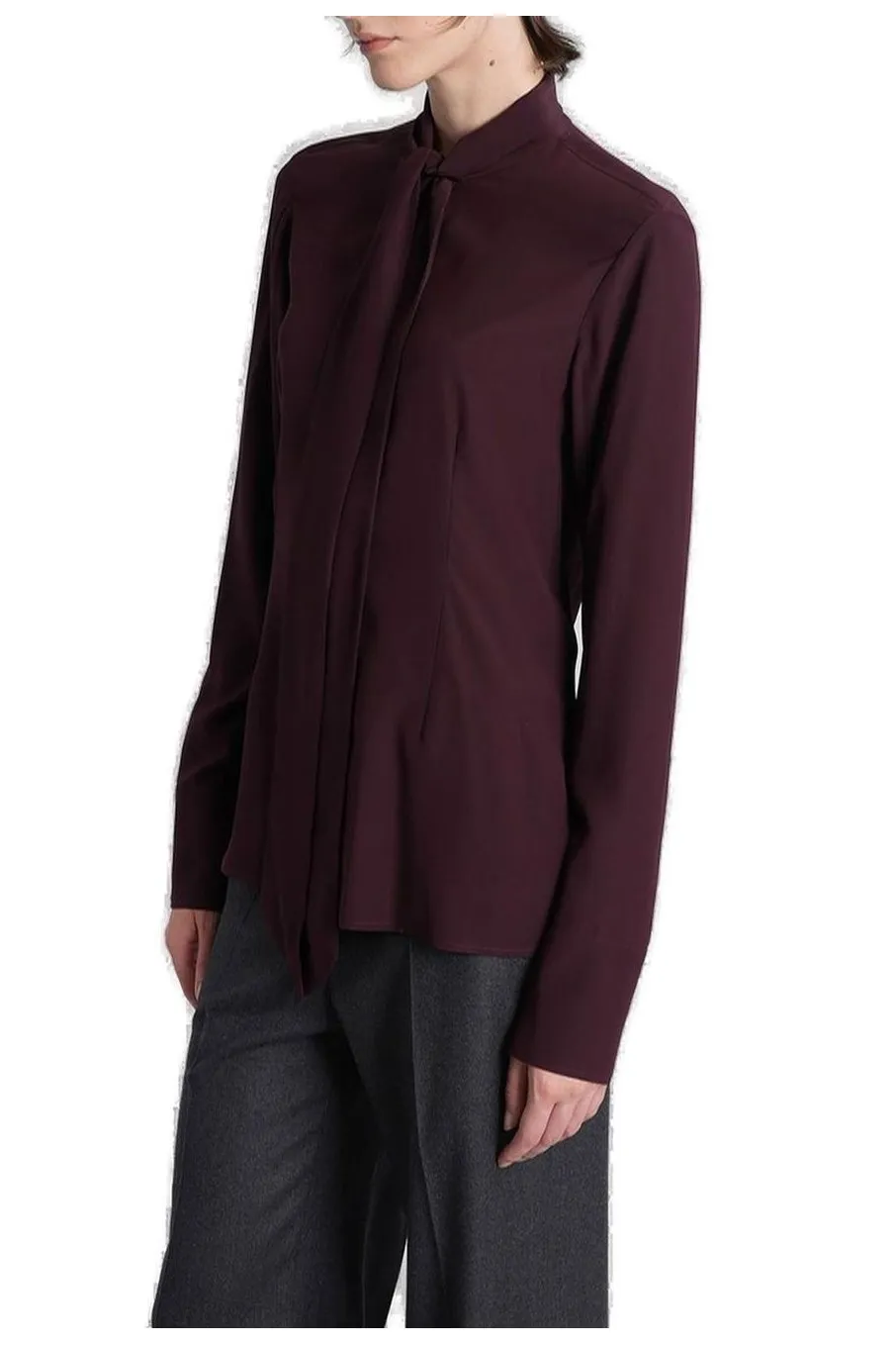 Silk Blouse With Tie Neck