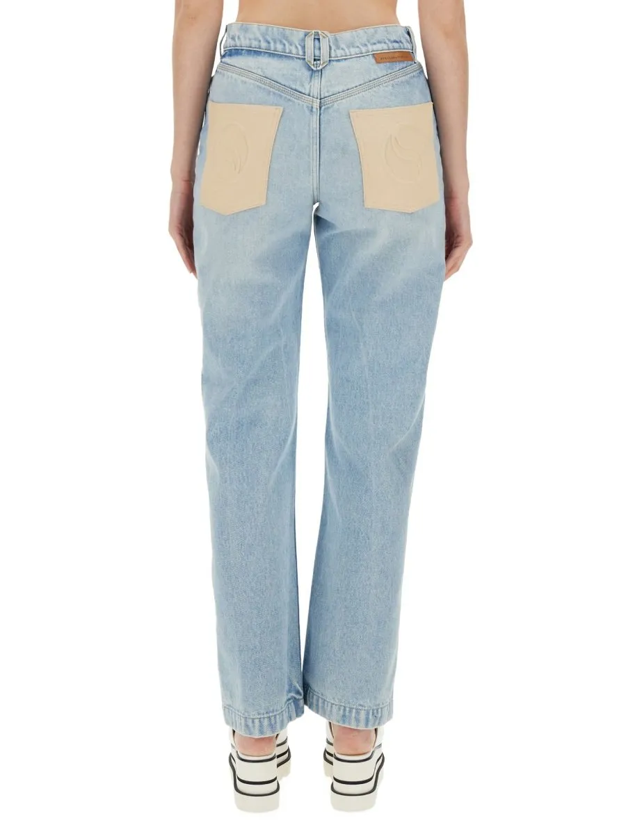 High-Waisted Straight Leg Jeans