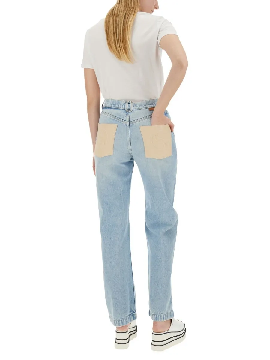 High-Waisted Straight Leg Jeans