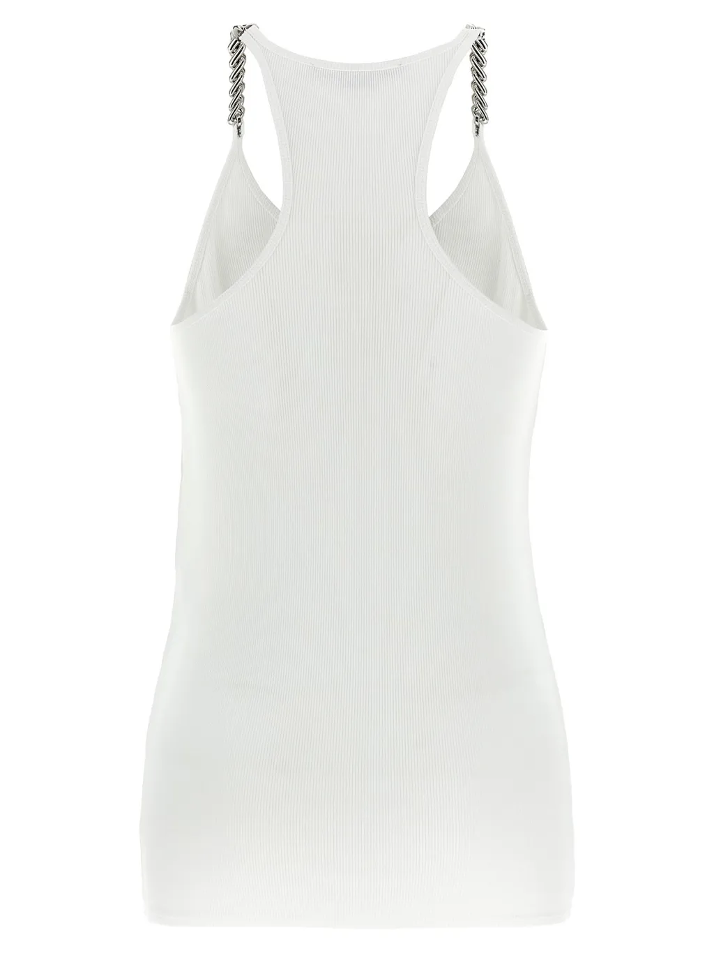 Ribbed Tank Top With Chain Straps