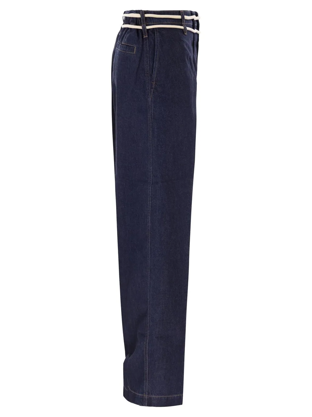 Wide-Leg Denim Trousers