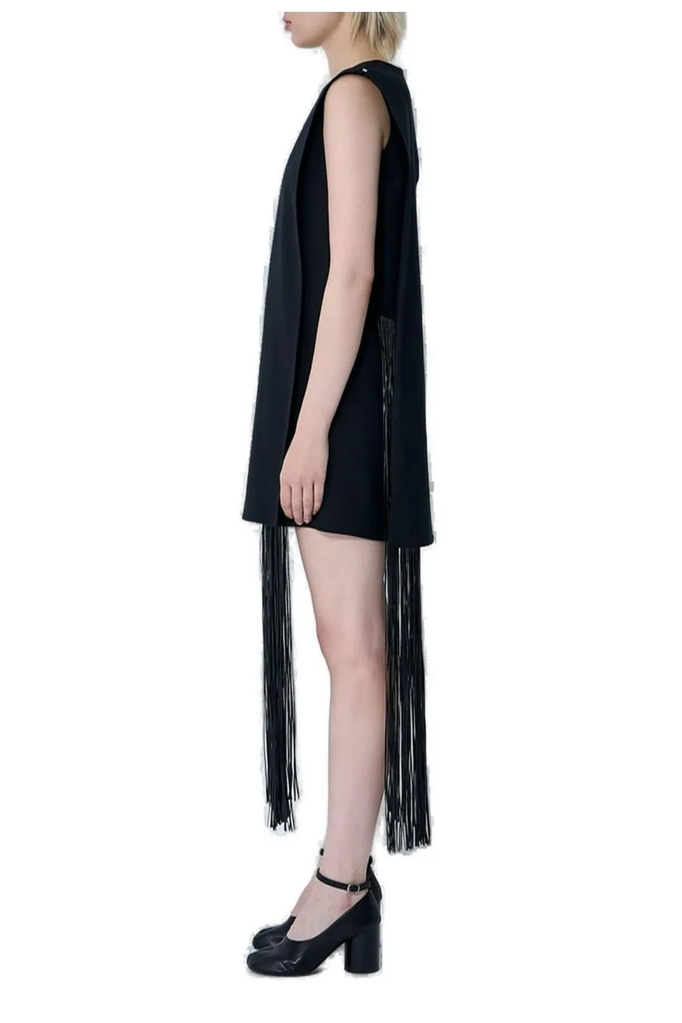 Sleeveless Mini Dress With Fringe