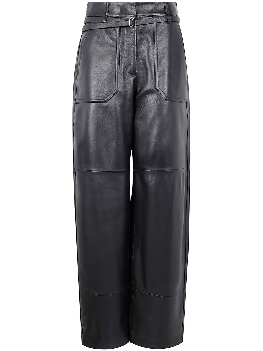 High-Waisted Leather Trousers