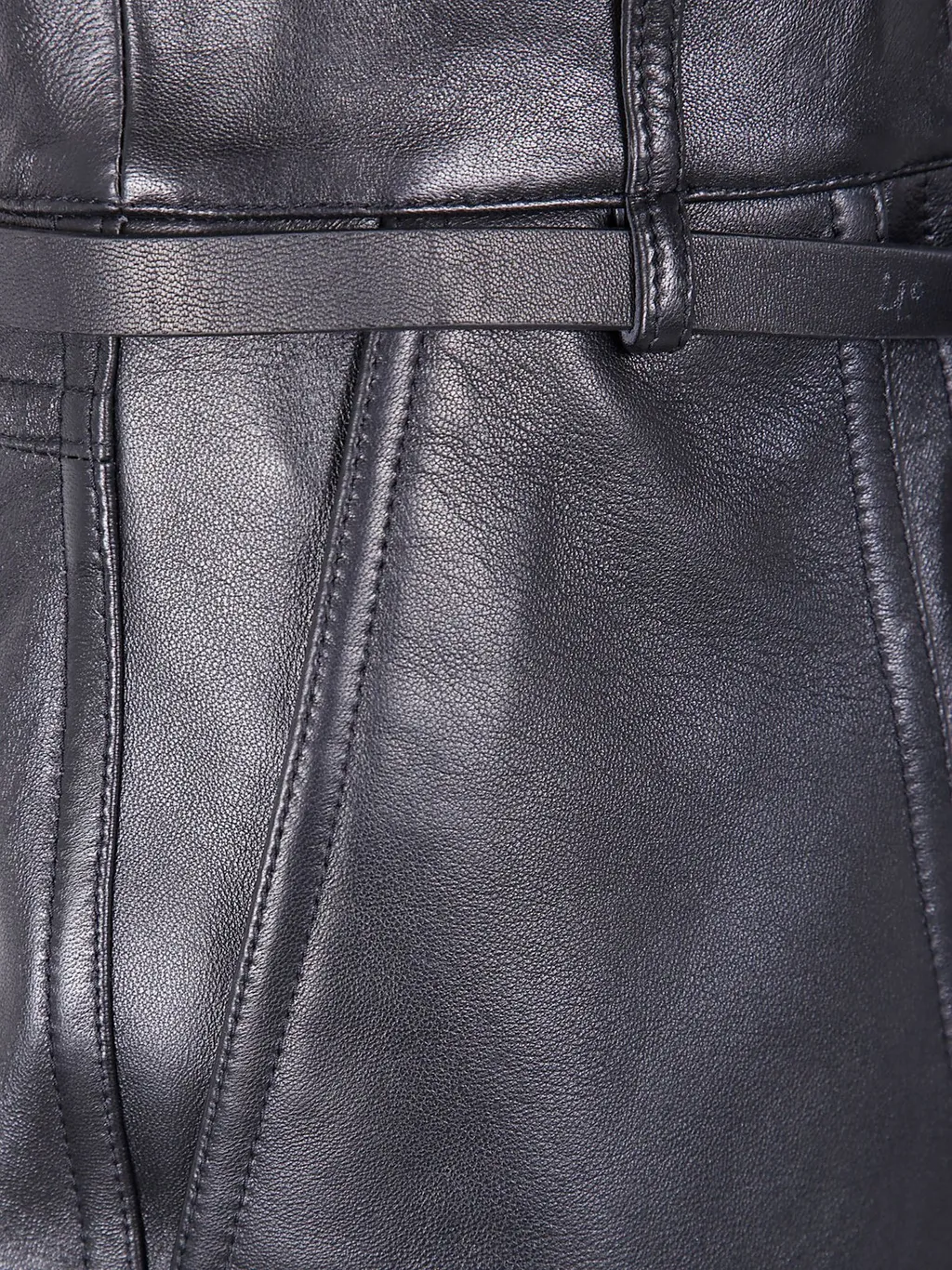 High-Waisted Leather Trousers