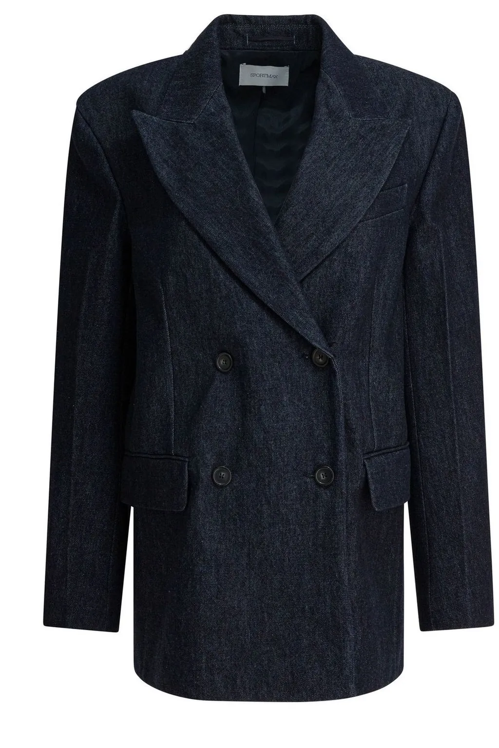 Denim Double-Breasted Blazer
