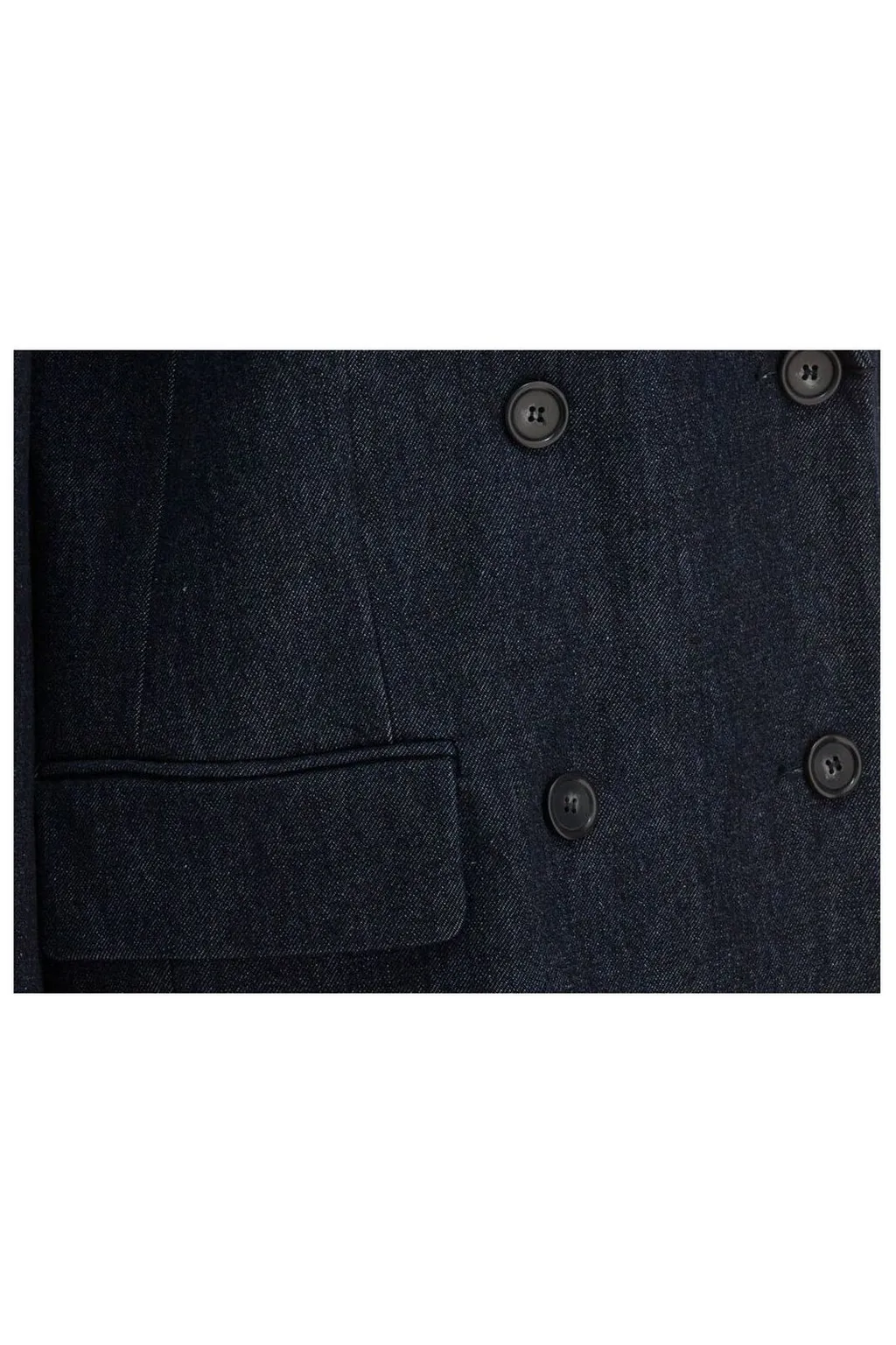 Denim Double-Breasted Blazer