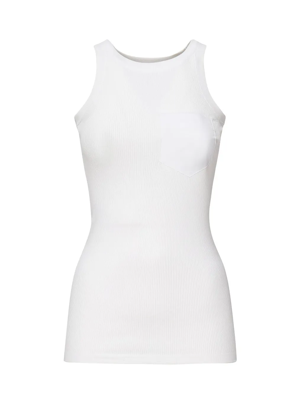 Ribbed Tank Top With Pocket