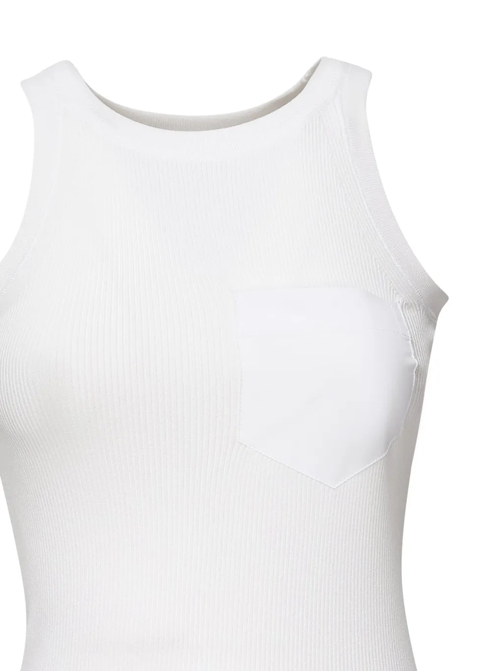 Ribbed Tank Top With Pocket