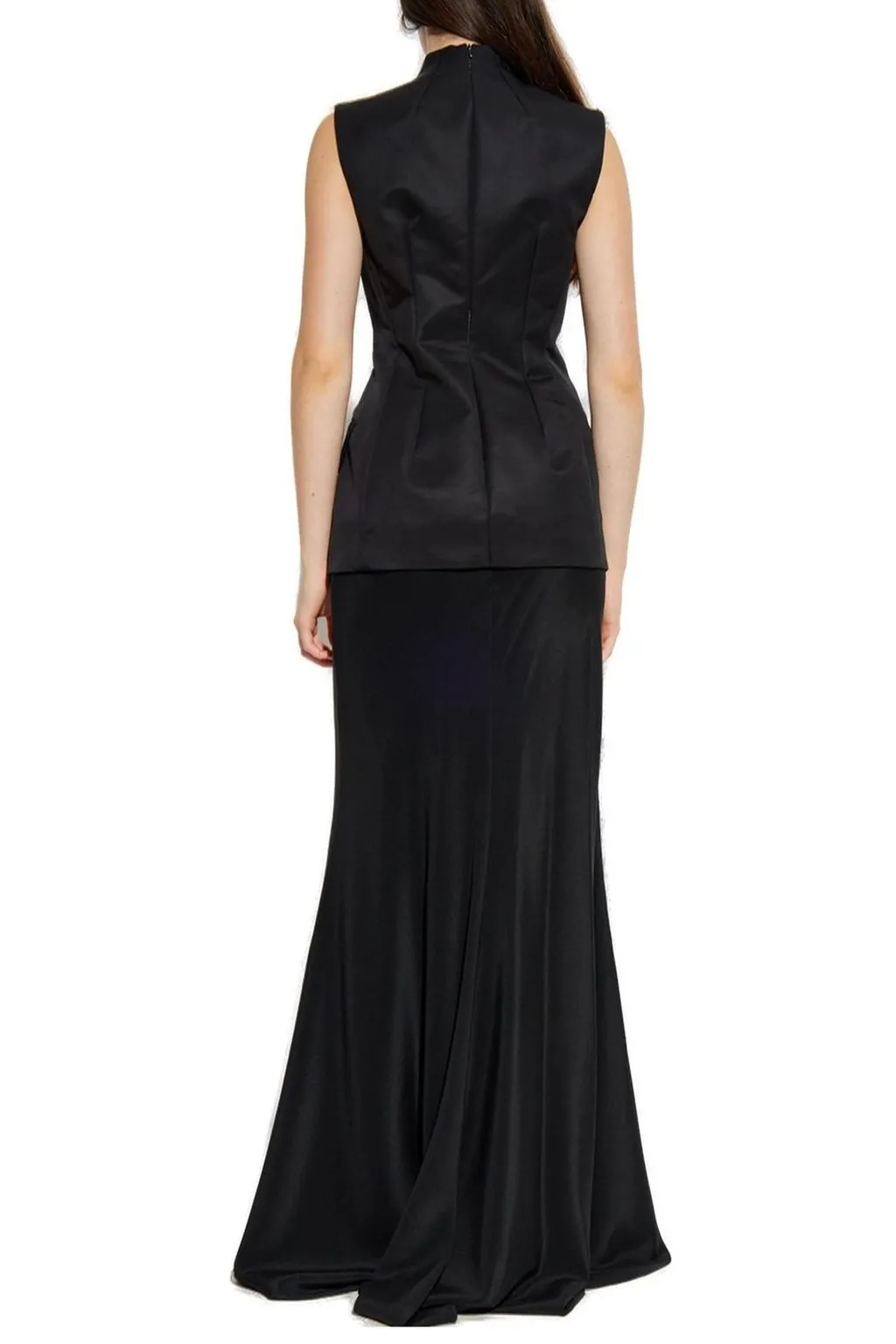 Sleeveless High-Neck Jacket Dress