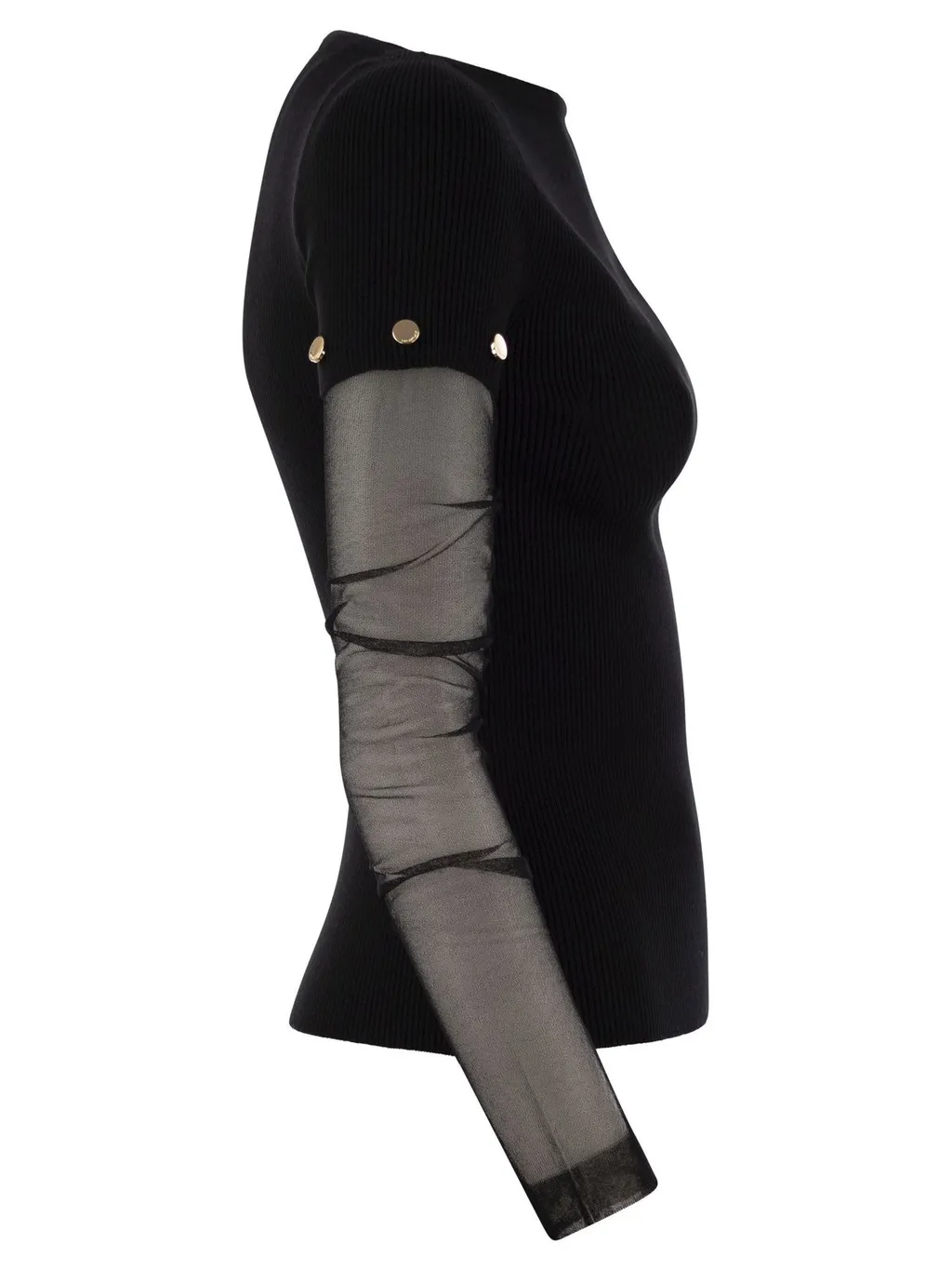 Long Sleeve Top With Mesh Sleeves