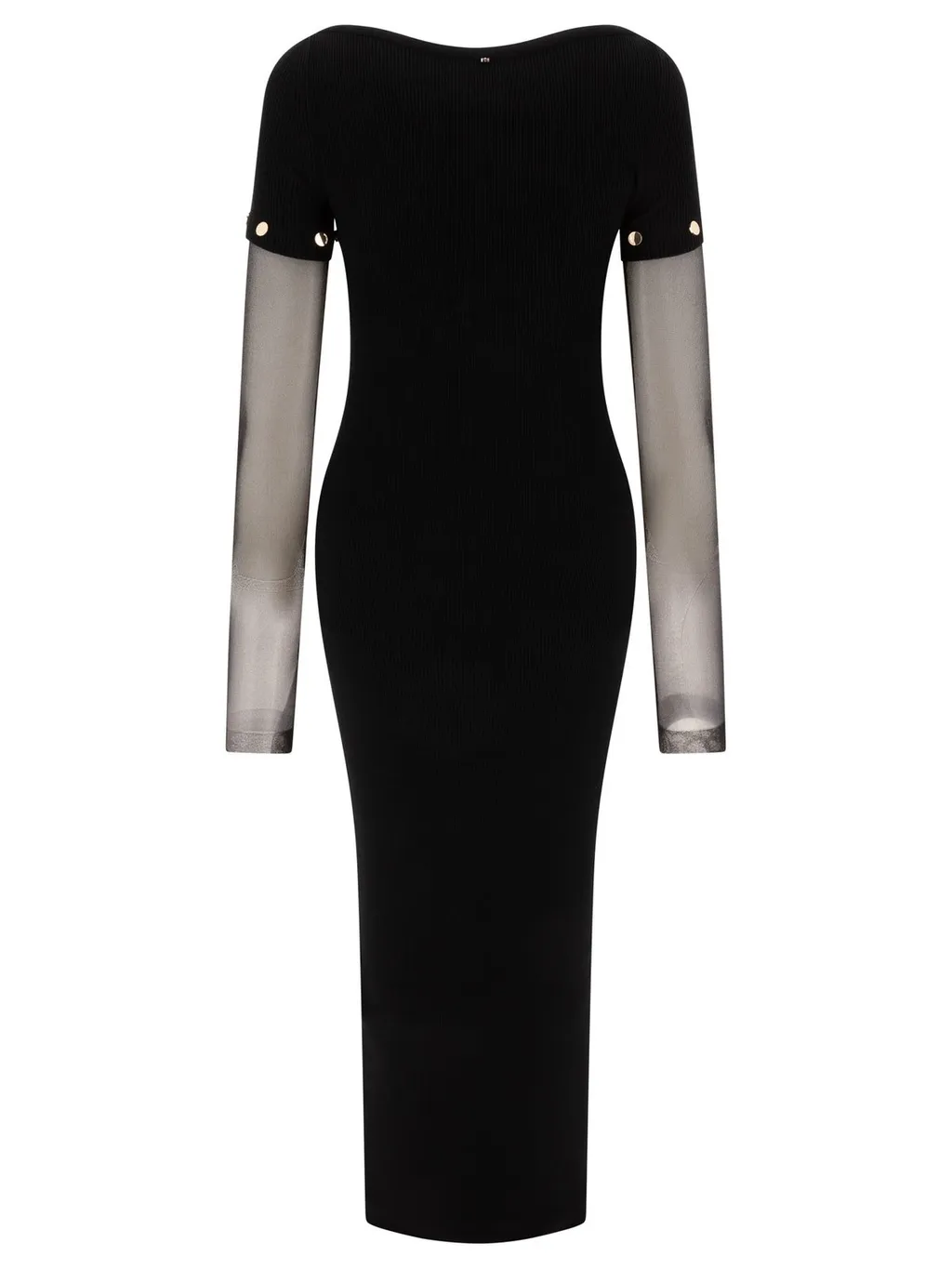 Midi Dress With Sheer Sleeves
