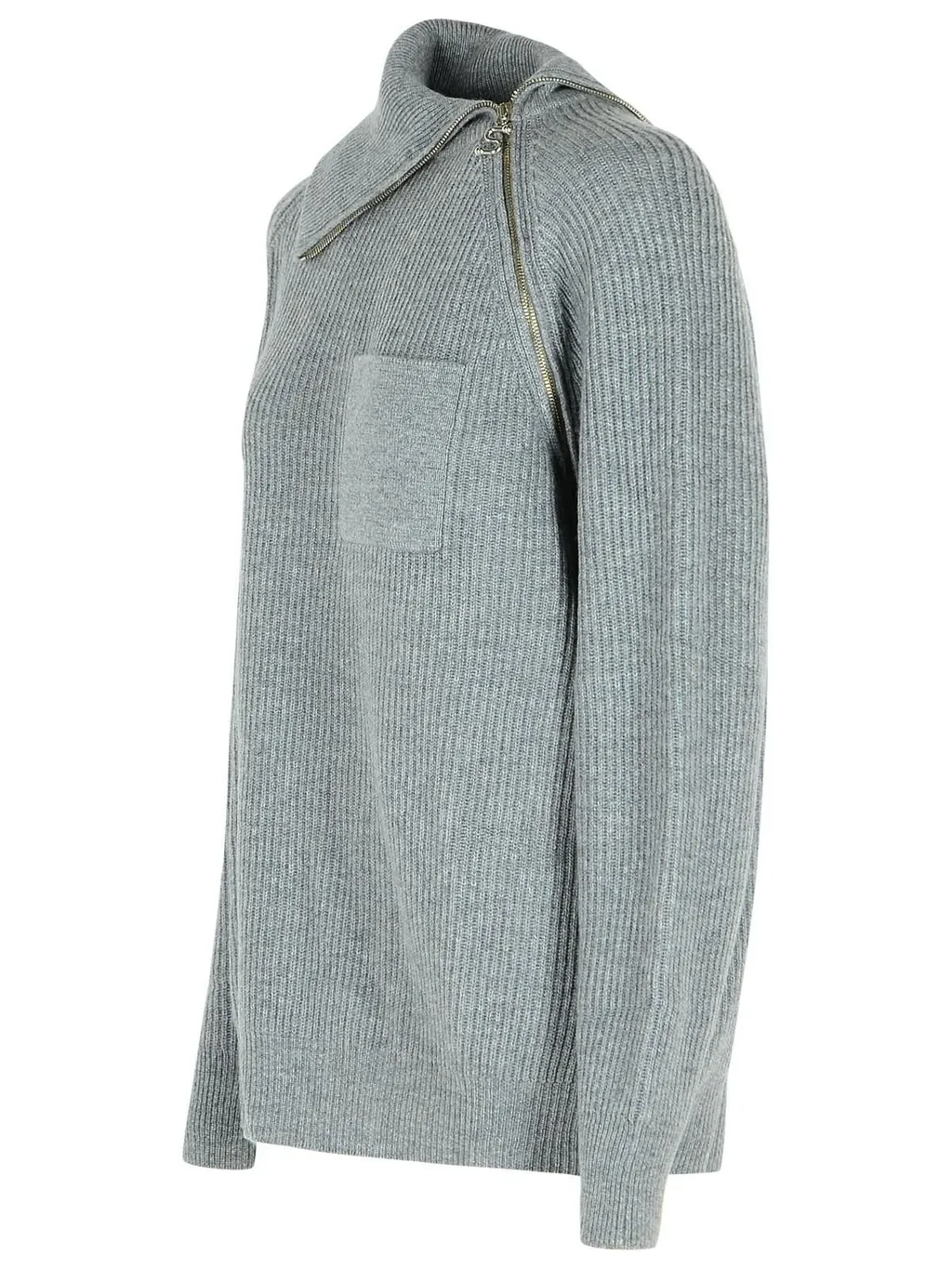 Sweater With Asymmetric Zip