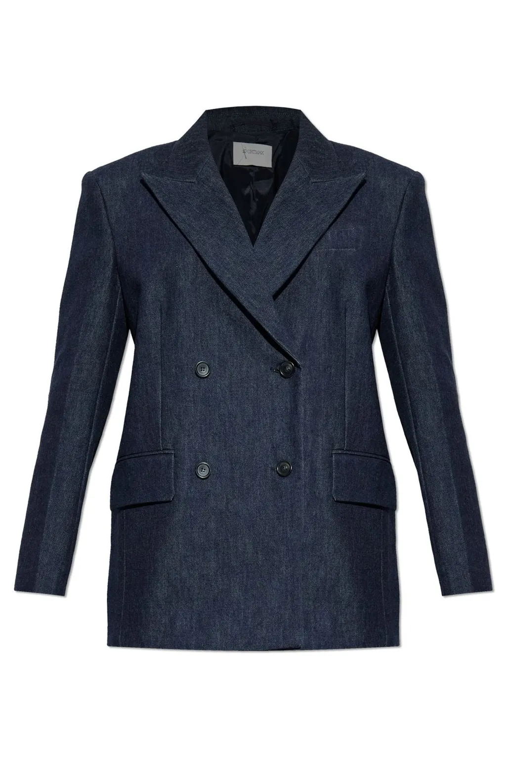 Double-Breasted Denim Blazer